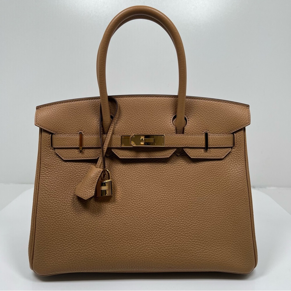 Hermes Birkin 30 Biscuit Tan Beige Clemence Leather Gold Hardware - Picture 3 of 16
